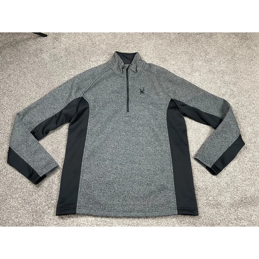 Spyder Sweatshirt Mens Large 1/4 Zip Fleece Jacket Pullover Outdoor Classic Top‎
